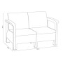 Комплект садових меблів Toscana Double Seat Set HK-955-Grey