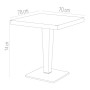 Стіл HM-700 Rattan Masa 70 x 70 без скла Grey