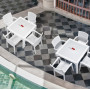 Стол HM-710 COMFORT RATTAN MASA 90*90 со стеклом