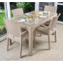 Стіл HM-725 Pamukkale Rattan Masa 80*140 со стеклом  Grey