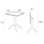 Стол Siesta складной 60*60 белый (Sky folding table), арт. 114 White
