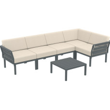 Комплект угловой садовой мебели Siesta, Portofino Lounge 154 Dark Grey