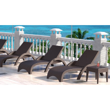 Шезлонг Siesta ротанг с подлокотниками 860 Fiji Brown