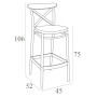 Стул барный Siesta темно серый (Cross bar stool), арт. 266