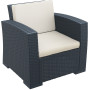 Кресло ротанг Siesta (Monaco Lounge Armchair), арт. 831 Dark Grey