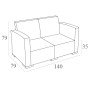 Диван, софа Siesta ротанг (Monaco Lounge Sofa), арт. 832 Brown