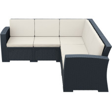 Диван Siesta угловой, ротанг (Monaco lounge corner), арт. 834 Dark Grey