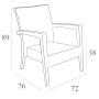 Кресло Siesta (Miami Lounge Armchair) Арт. 850 Dark Grey