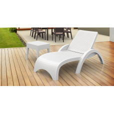 Шезлонг Siesta с подлокотниками под ротанг 860 Fiji White