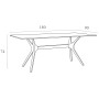 Стіл Siesta з ротанговою ніжкою Ibiza Table90*180 Арт. 865 Brown