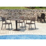 Стол Siesta с ножкой из ротанга  70*70 Riva 884 Brown