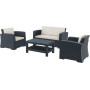 Комплект садовой мебели Siesta, ротанг Monaco Lounge Set 835 Dark Grey