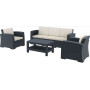 Комплект садовой мебели Siesta, ротанг MONACO LOUNGE SET XL, 836 Dark Grey