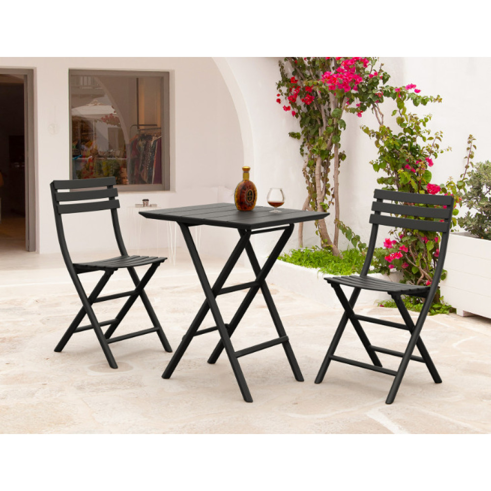 Комплект Стол Siesta складной 292 Helen 60 Black и стулья складные Siesta 290 Helen Folding 2шт.