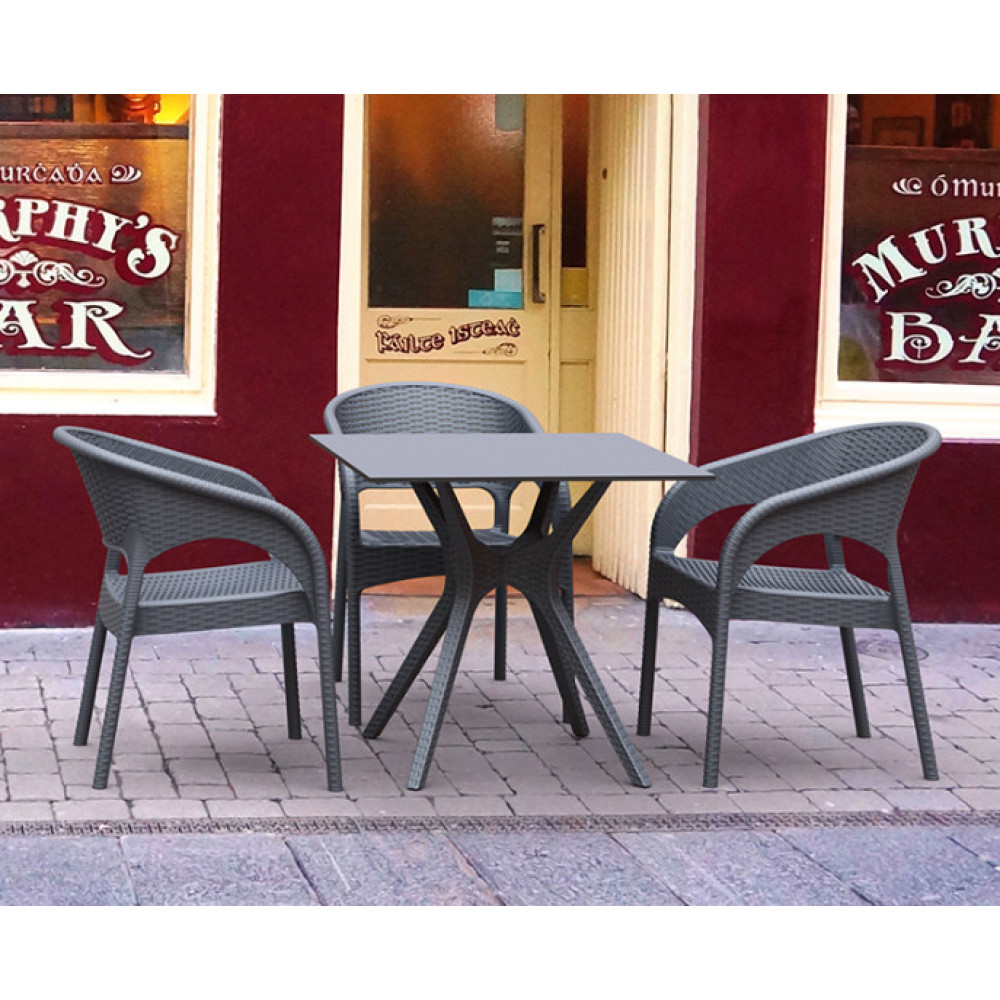 Стол Siesta с ротанговой ножкой (Ibiza Table 80) Арт. 863 Brown