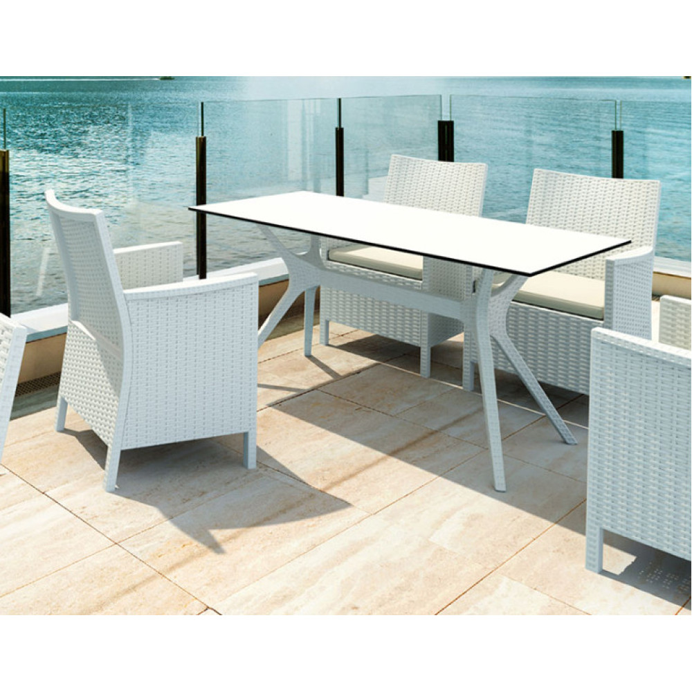 Стол Siesta с ротанговой ножкой (Ibiza Table 140) Арт. 864 Grey