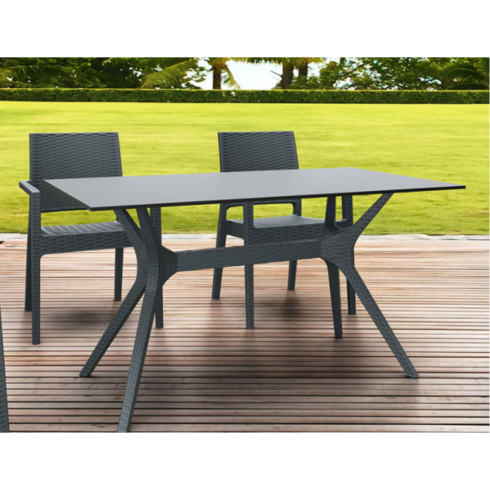 Стол Siesta с ротанговой ножкой (Ibiza Table 140) Арт. 864 Grey