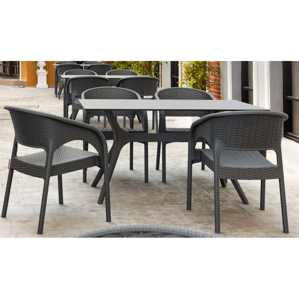 Стол Siesta с ротанговой ножкой (Ibiza Table 140) Арт. 864 Grey