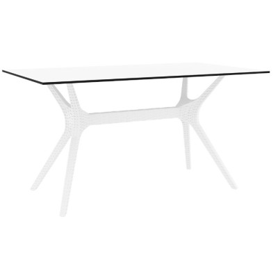 Стол Siesta с ротанговой ножкой (Ibiza Table 140) Арт. 864 White