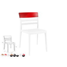 Стул Siesta белый с красной вставкой (Moon stacking  chair), арт. 090