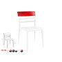 Стул Siesta белый с красной вставкой (Moon stacking  chair), арт. 090
